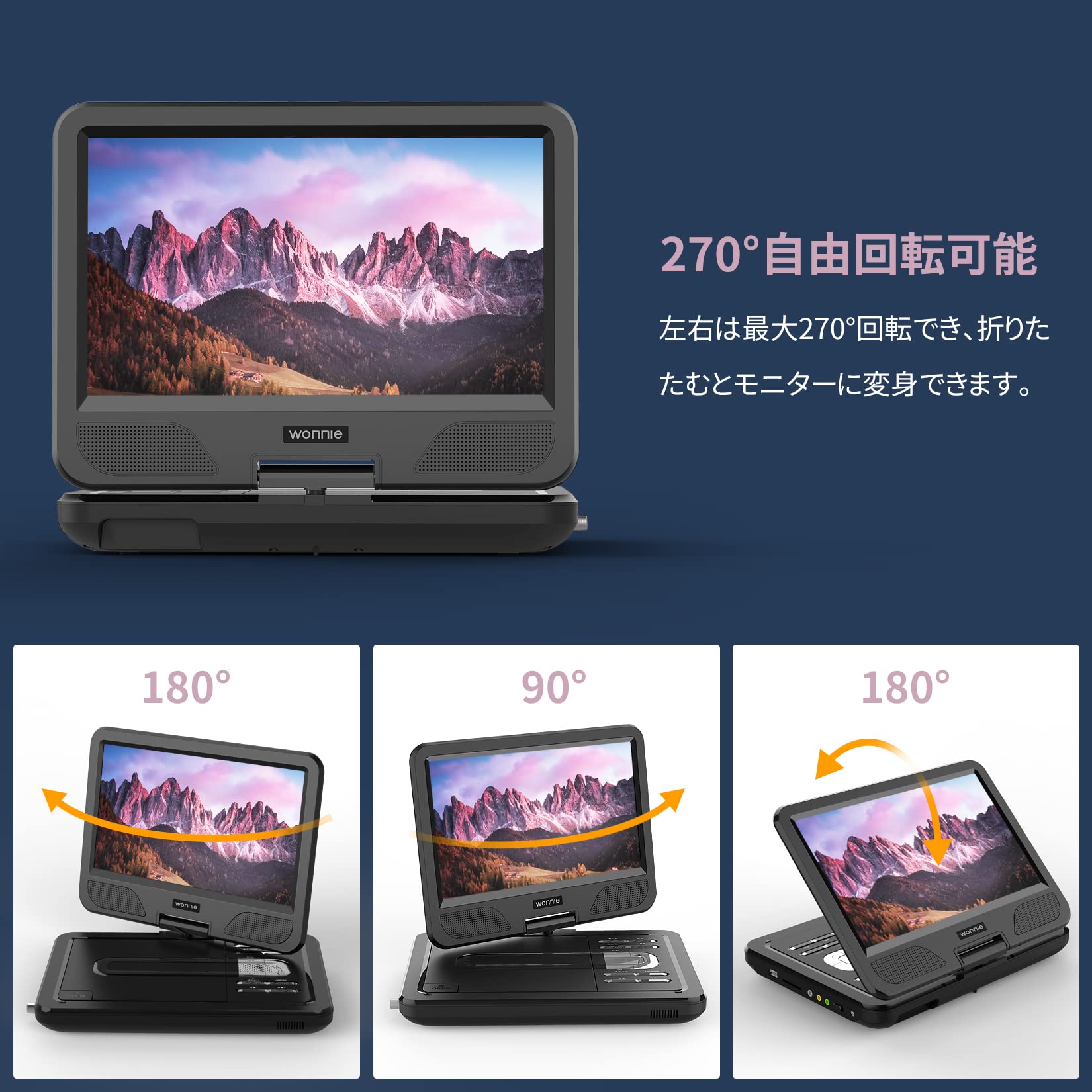 Amazon.co.jp: WONNIE フルセグポータブルdvdプレーヤー 12.5型